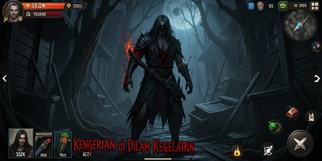Tangkapan layar dari gameplay <strong>33ZK</strong> yang menegangkan dan mencekam.