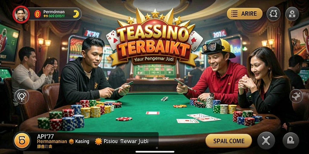 Screenshot gameplay dari API77 yang menunjukkan suasana kasino yang menegangkan.