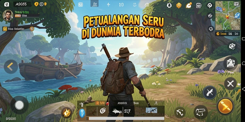 Screenshot mengesankan dari gameplay Open World ASG55 saat menjelajahi lanskap indah.