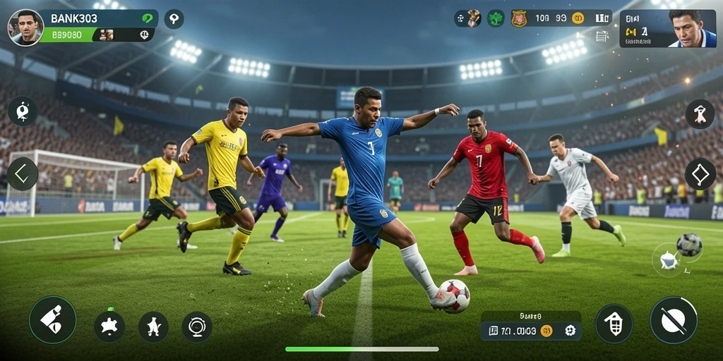 Tampilan gameplay BANK303 dengan aksi olahraga yang seru dan grafis menawan.