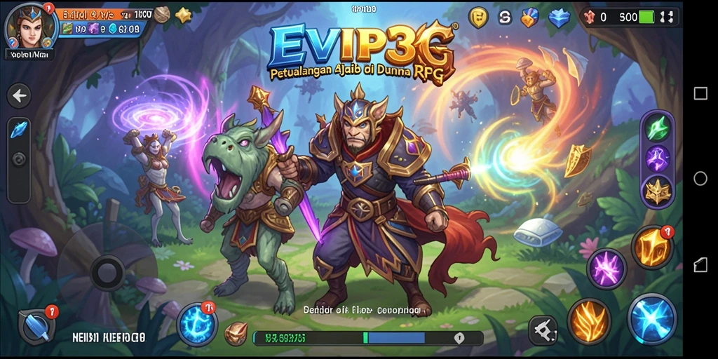 Tangkapan layar gameplay EVIP3 dengan aksi pertempuran RPG yang seru.