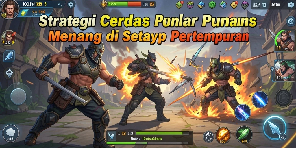 Tampilan dalam KOIN138 menampilkan aksi pertempuran strategi yang mendebarkan.