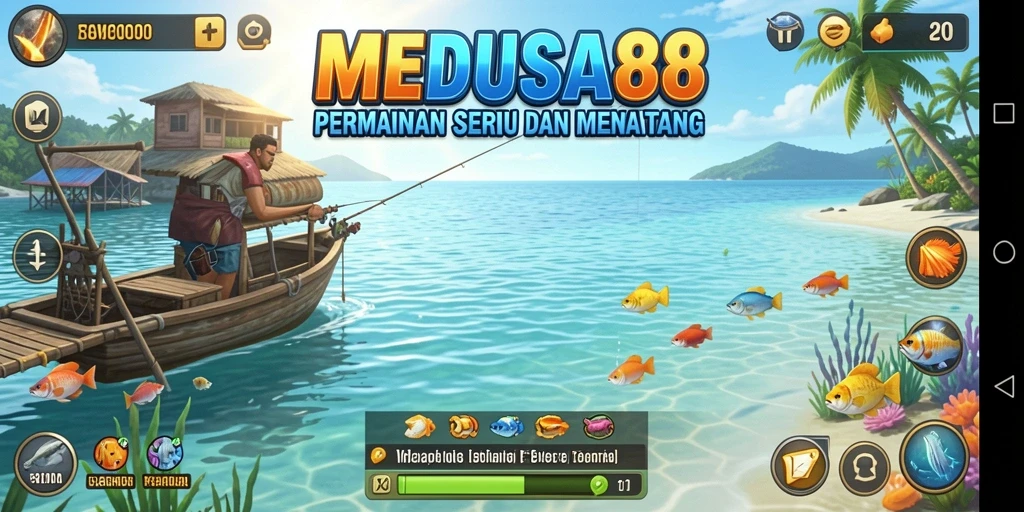 Tampilan gameplay MEDUSA88 yang memukau saat menangkap ikan.