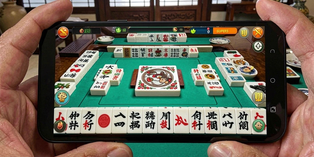 Tampilan menarik dari gameplay Mahjong di SUPER5.