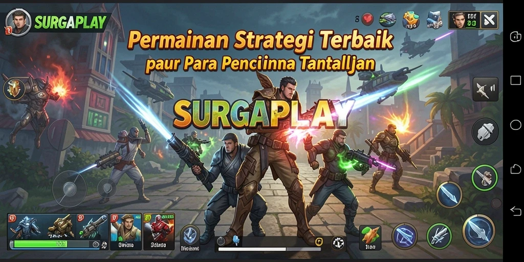 Tampilan gameplay SURGAPLAY dengan elemen strategi yang intens.