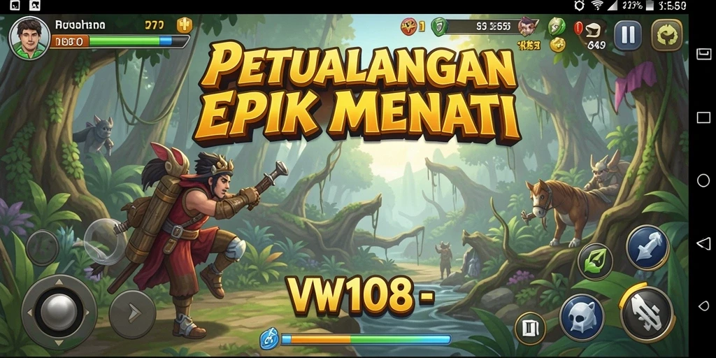Tampilan gameplay menegangkan di dunia petualangan VW108.